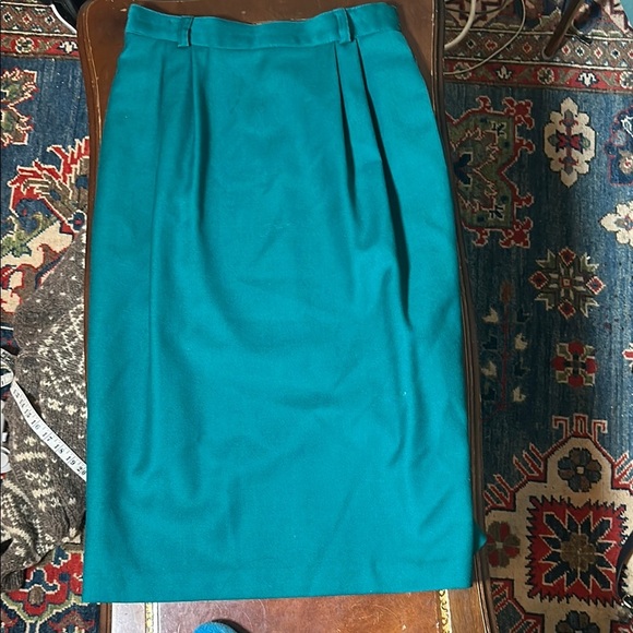 Conrad C. Collections Dresses & Skirts - Conrad C Collection | Vintage 100% Pure Virgin Wool Skirt |Teal| Lined| Pockets